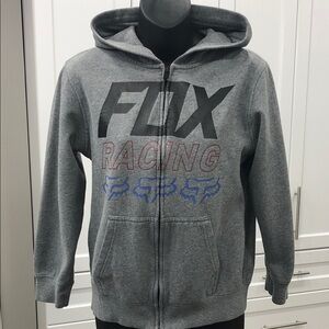 🦊 Fox Racing Youth Full Zip Hoodie | Heather Gray | Size L